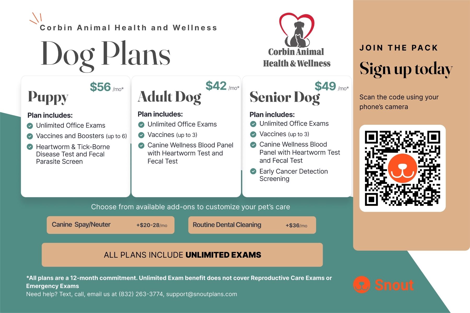 Corbin Animal Health Dog plans graphics